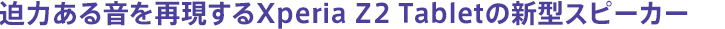 ͂鉹ČXperia Z2 Tablet̐V^Xs[J[