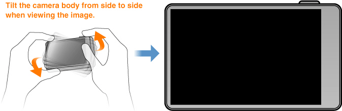 Tilt the camera body from side to side  when viewing the image.