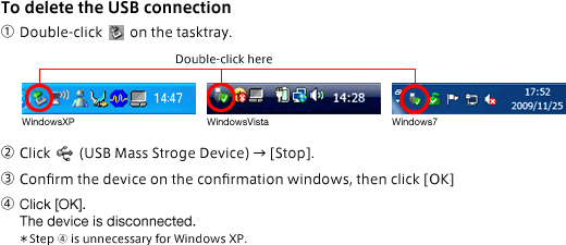 To delete the USB connection