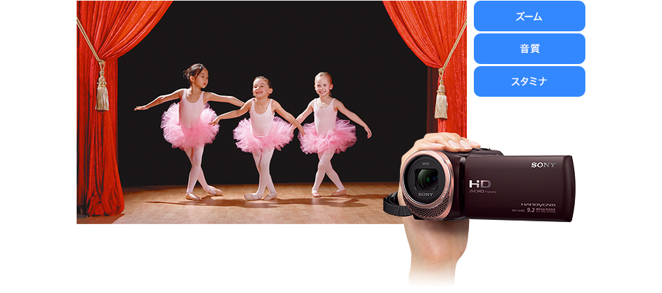 HDR-CX480 特長 : 便利な撮影機能 | デジタルビデオカメラ Handycam ハンディカム | ソニー