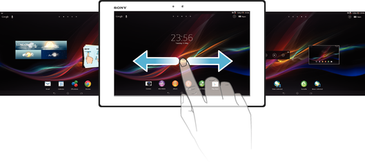 Home screen on Sony Xperia™ Tablet Z