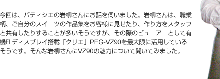 ́ApeBVG̊ɂbf܂B́AEƕÃXC[c̍iWqlɌAX^btƋL肷邱ƂłA̍ۂ̃r[A[ƂėL@ELfBXvCځuNGvPEG-VZ90őɊpĂ邻łBȊVZ90̖͂ɂĕĂ݂܂B