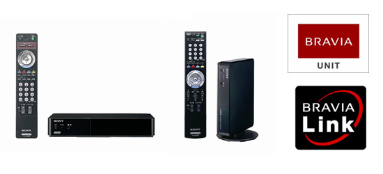 （左）デジタルハイビジョンチューナー内蔵HDDレコーダー『BRX-A250』　/　（右）ネットワークTVボックス『BRX-NT1』