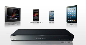Xperia™、iPhone／iPadなど多様な端末でTV番組を再生可能 ブルーレイ 
