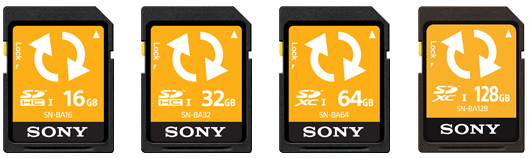バックアップSDカード『SN-BA16 F』（16GB）、『SN-BA32 F』（32GB）、『SN-BA64 F』（64GB）、『SN-BA128 F』（128GB）
