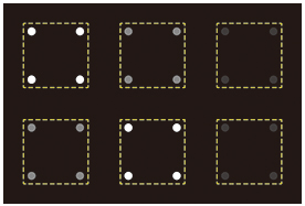 複数のLEDをブロック単位で駆動 従来の直下型LED部分駆動（イメージ）