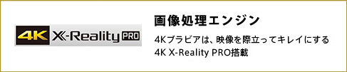 画像処理エンジン　4Kブラビアは、映像を際立ってキレイにする4K X-Peality PRO搭載