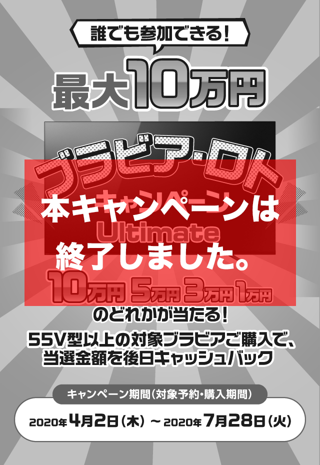 テレビを買う前に抽選参加！最大10万円 ブラビア・ロトキャンペーン ...