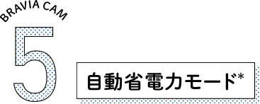 BRAVIA CAM 5 �����ȓd�̓��[�h��