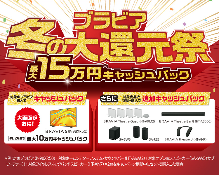ブラビア冬の大還元祭 | テレビ ブラビア | ソニー