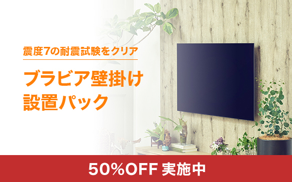 ブラビア壁掛け設置パック50％OFF実施中