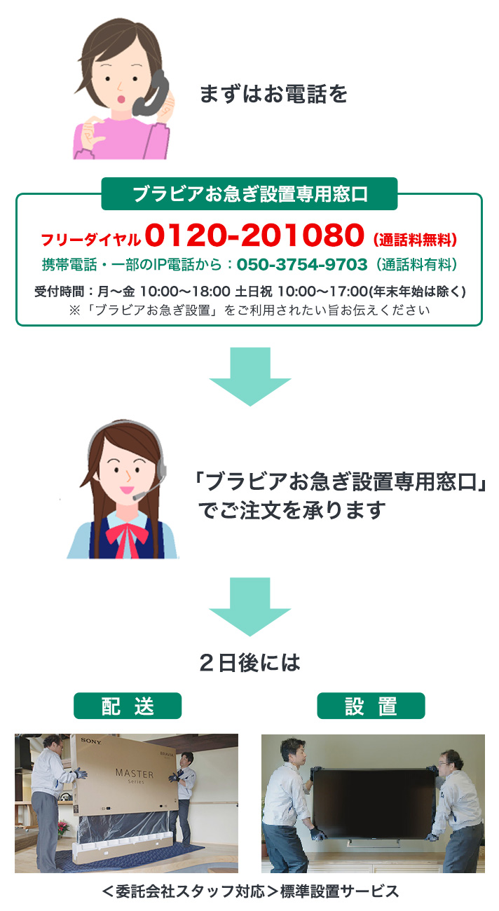 すぐ届くブラビア 最短2日でお届け・設置 | テレビ ブラビア | ソニー