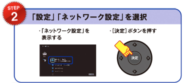 STEP2 �u�ݒ�v�u�l�b�g���[�N�ݒ�v��I��