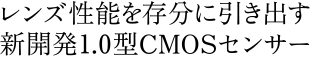 1,0型イメージセンサーと、F1.8レンズを小型ボディに凝縮