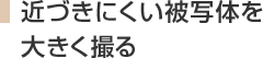 近づきにくい被写体を大きく撮る
