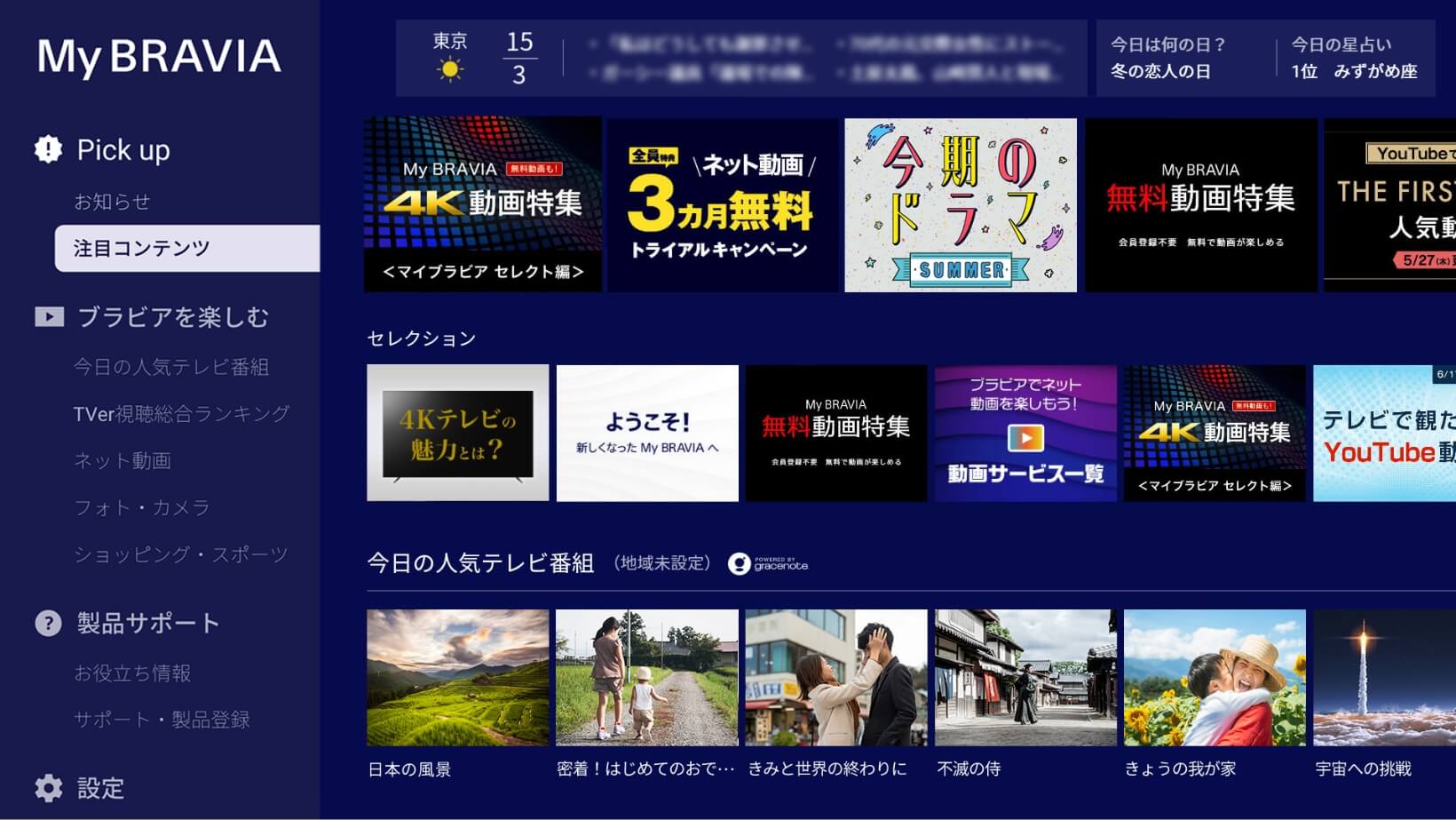 �uMy BRAVIA�v�g�b�v�y�[�W