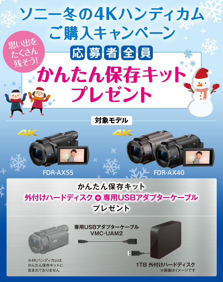 ソニー冬の4Kハンディカムご購入キャンペーン | デジタルビデオカメラ