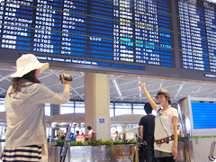 出発前の空港で