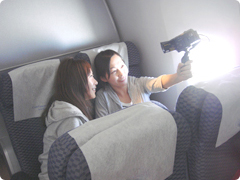 飛行機の中で