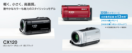 HDR-CX120 | デジタルビデオカメラ Handycam ハンディカム | ソニー
