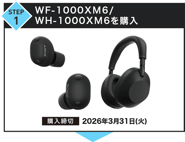 WF-1000XM6 / WHｰ1000XM6 +1年延長保証キャンペーン | ヘッドホン | ソニー