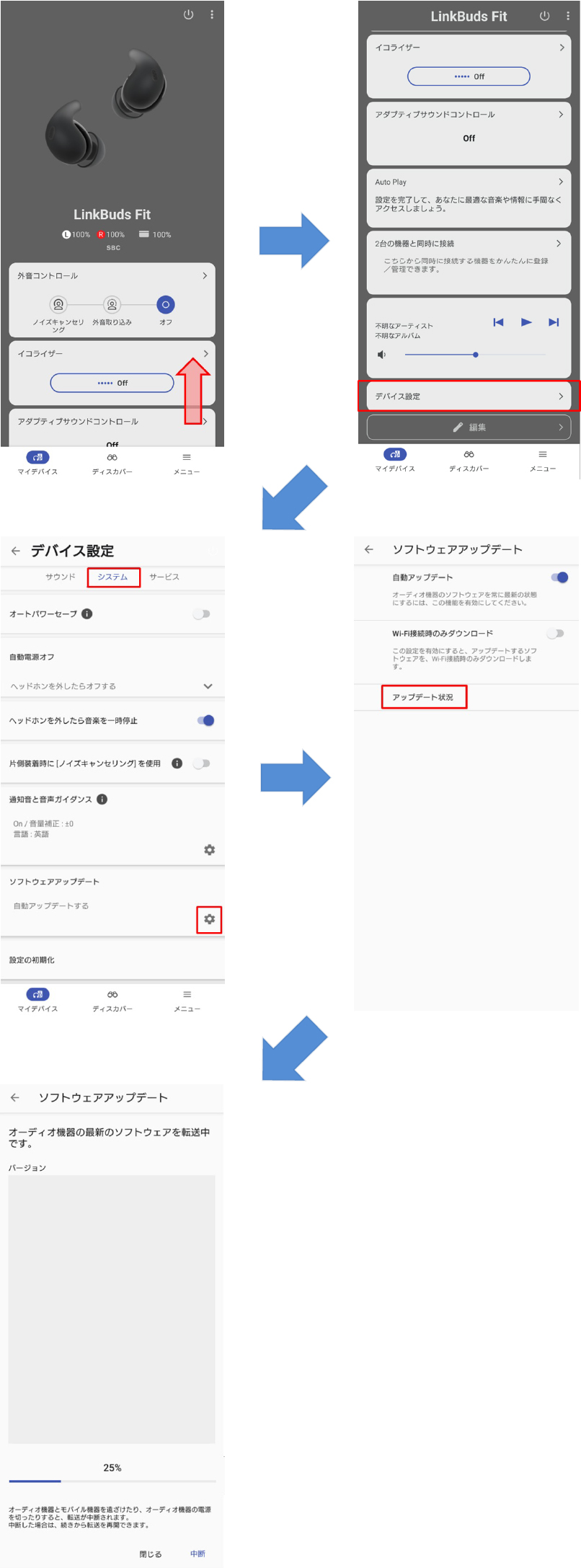 �A�b�v�f�[�g�����݂���ꍇ�́A�\�t�g�E�F�A�̃_�E�����[�h�Ɠ]�����J�n����܂��B