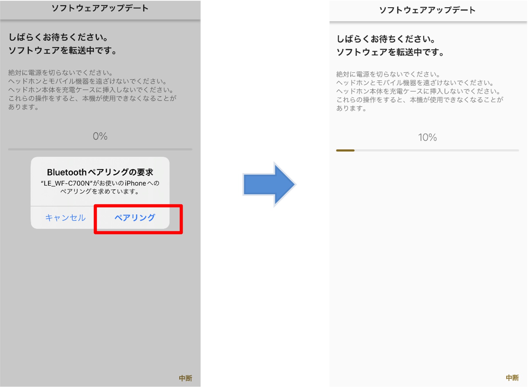 �u�o�[�W���� 2.0.5�v�ƕ\������Ă��邱�ƂƁA���e���m�F���A�u�J�n�v���������Ă��������B