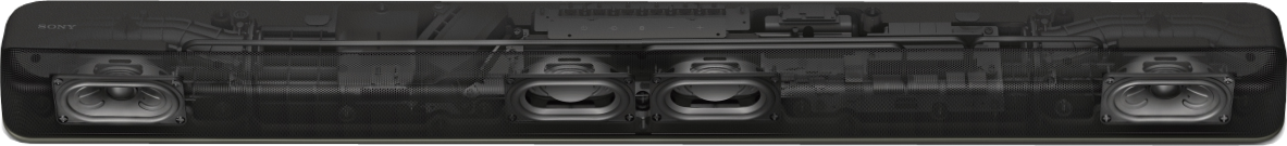 サウンドバー HT-X8500は左右のステレオスピーカーに加え、迫力のサウンドに欠かせないサブウーファーを内蔵