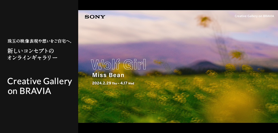 SONY Creative Gallery on BRAVIA ��ʂ̉f���\����z����������ցB �V�����R���Z�v�g�̃I�����C���M�������[ Wolf Girl Miss Bean 2024.2.29 Thu-4.17 Wed Creative Gallery on BRAVIA