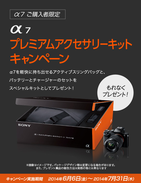製品登録者限定 α7 アクセサリーセットプレゼントキャンペーン 