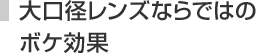 大口径レンズならではのボケ効果