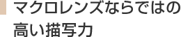 マクロレンズならではの高い描写力