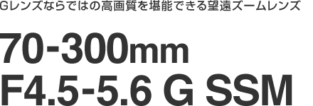 fYȂł͂̍掿\ł]Y[Y@70-300mm F4.5-5.6 G SSM