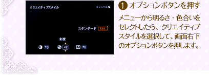 1.オプションボタンを押す