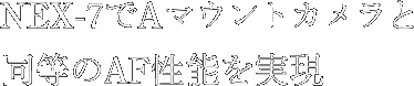 NEX-7でAマウントカメラと同等のAF性能を実現