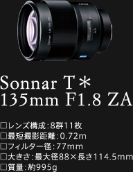 Sonnar T* 135mm F1.8 ZA