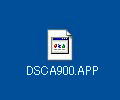 2.解凍したアップデートファイル（DSCA900.APP）のあるフォルダを開きます。