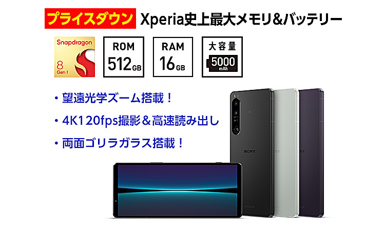 美品 Xperia 1 Ⅳ 国内版SIMフリー 16/512 XQ-CT44-