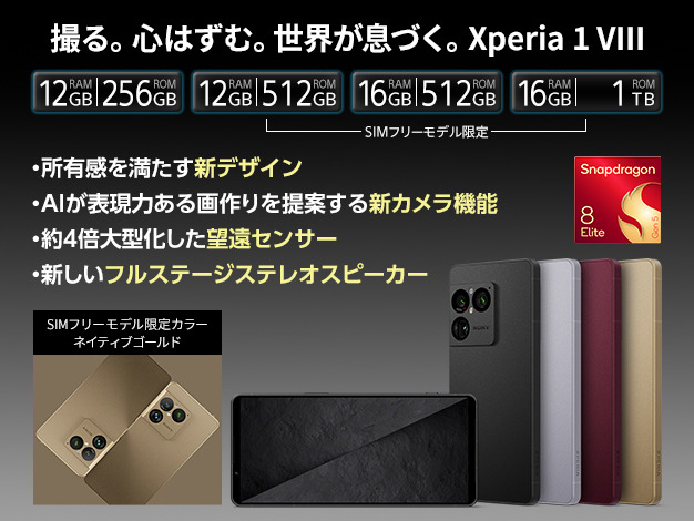 Xperia 1 VIII（XQ-GE44） 購入 | Xperia™ スマートフォン（SIMフリー