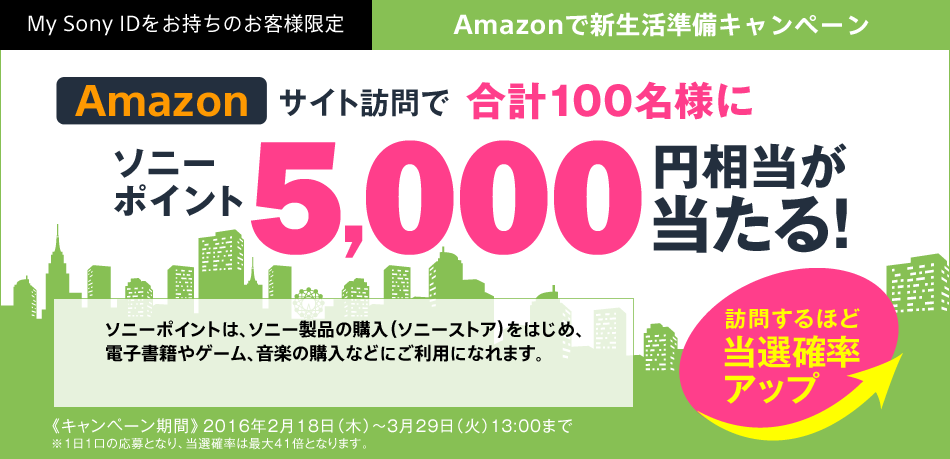 My Sony ID���������̂��q�l����@Amazon�ŐV���������L�����y�[��