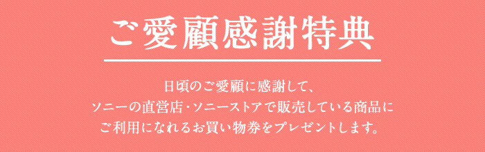 �����ڊ��ӓ��T �����̂����ڂɊ��ӂ��āA�\�j�[�̒��c�X�E�\�j�[�X�g�A�Ŕ̔����Ă��鏤�i�ɂ����p�ɂȂ�邨�����������v���[���g���܂��B