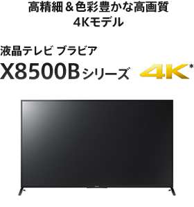 高精細＆色彩豊かな高画質 4Kモデル 液晶テレビ ブラビア X8500B シリーズ