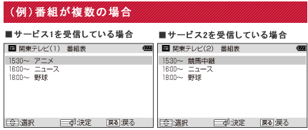 (例)番組が複数の場合