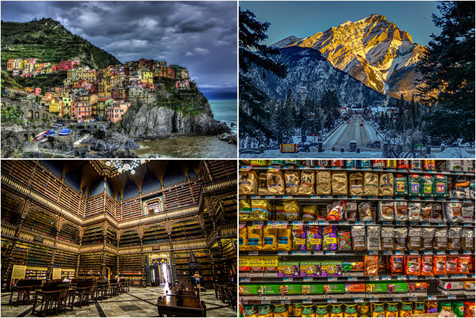 HDRで撮影した世界中の風景などさまざまなもの