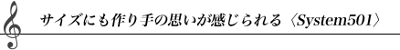 �T�C�Y�ɂ�����̎v������������qSystem501�r
