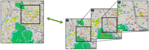 3�i�K�ɒn�}���Y�[���B�X�N���[�������K�B