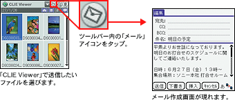 �uCLIE Viewer�v�Ƃ̘A�g�ŁA��y�Ƀt�@�C�������[�����M�B