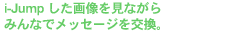 i-Jump した画像を見ながらみんなでメッセージを交換。