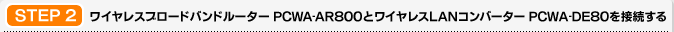 STEP2 ���C�����X�u���[�h�o���h���[�^�[ PCWA-AR800�ƃ��C�����XLAN�R���o�[�^�[ PCWA-DE80��ڑ�����