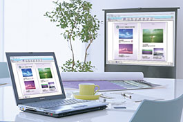 �v���W�F�N�^�[���g���āA�v���[���e�[�V�����B